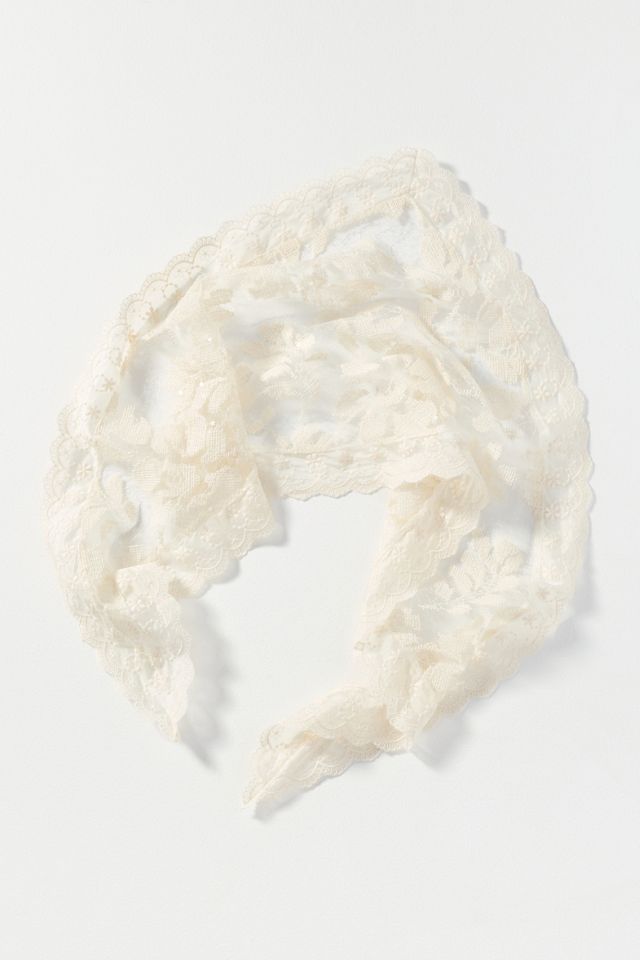 By Anthropologie 100% Cotton Lace Bandana Hair Scarves, Set of 2 #3