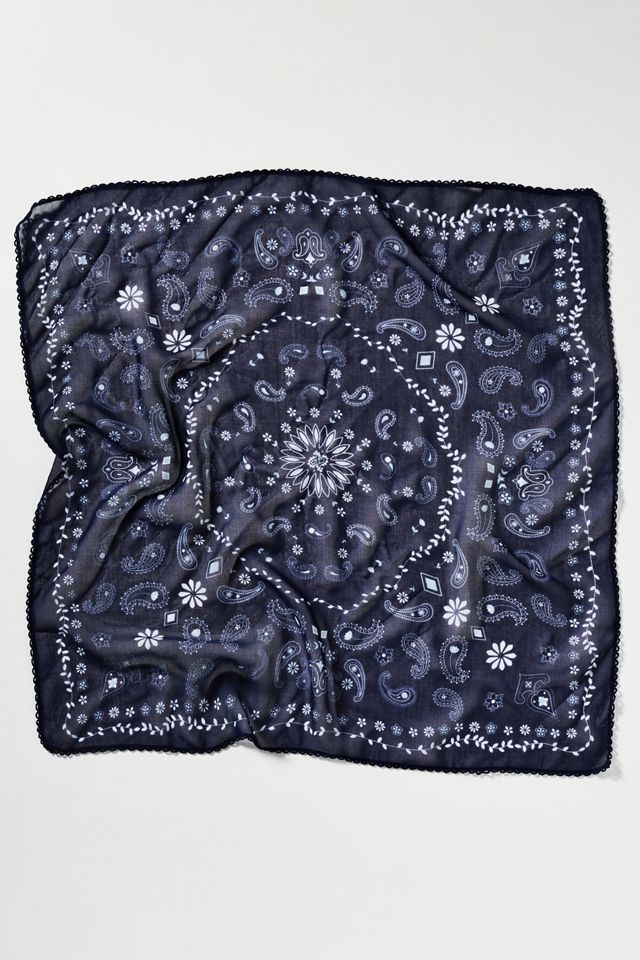 By Anthropologie 100% Cotton Lace Bandana Hair Scarves, Set of 2 #1