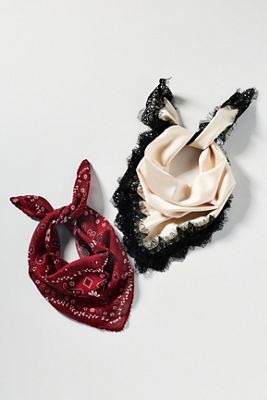 Foulard per Capelli in Pizzo a Bandana, Set di 2