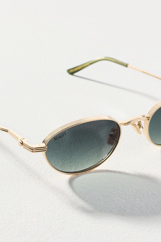Reality Eyewear Slim Metal Oval Sunglasses #2
