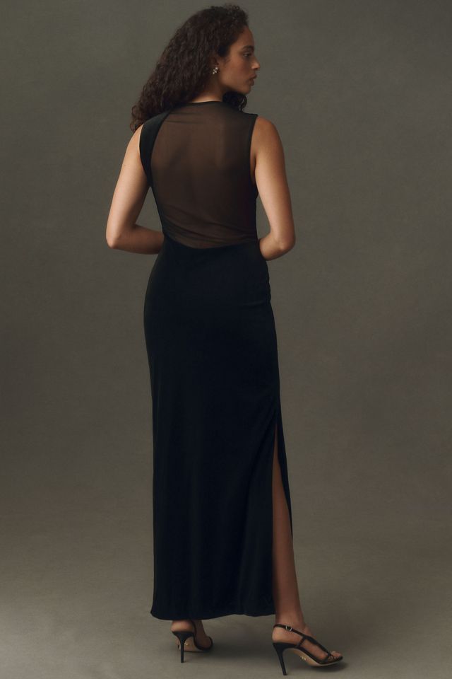 BHLDN Velvet Mesh-Back Maxi Dress #2