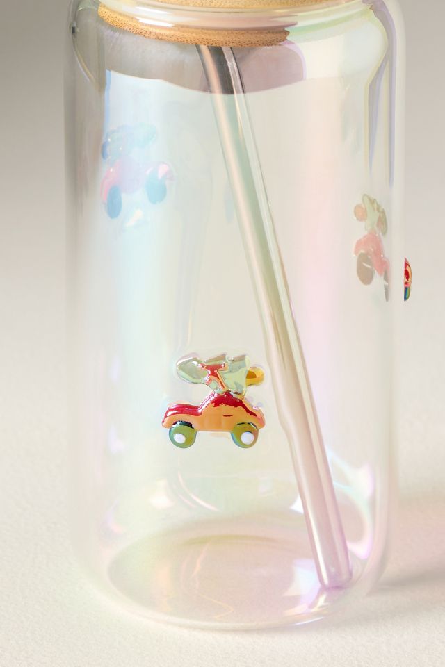 Festive Lustered Icon Juice Glass Tumbler With Lid #2