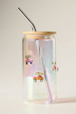 Festive Lustered Icon Juice Glass Tumbler With Lid