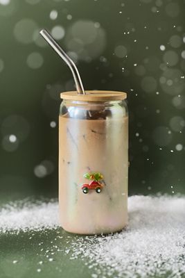Festive Lustered Icon Juice Glass Tumbler With Lid
