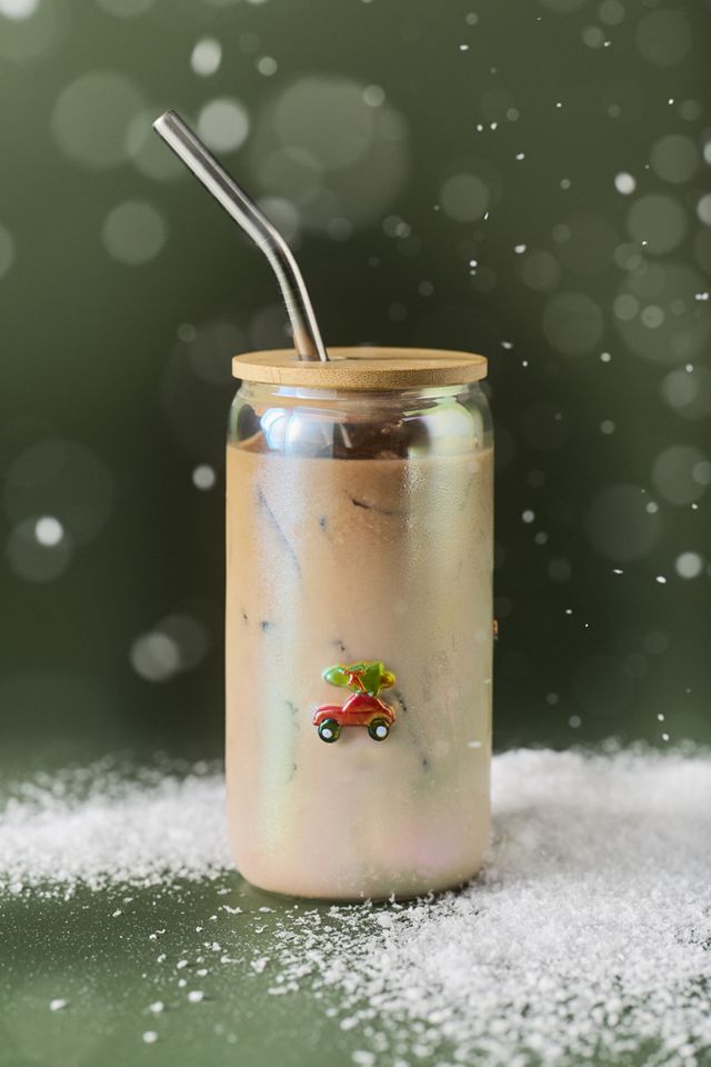 Festive Lustered Icon Juice Glass Tumbler With Lid #3