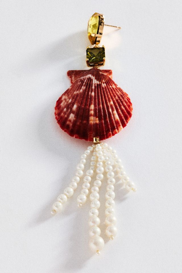Pearl Shell Drop Earrings #1