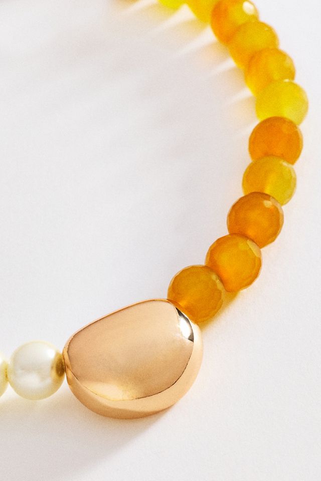 Two-Tone Beaded Pearl Necklace #1