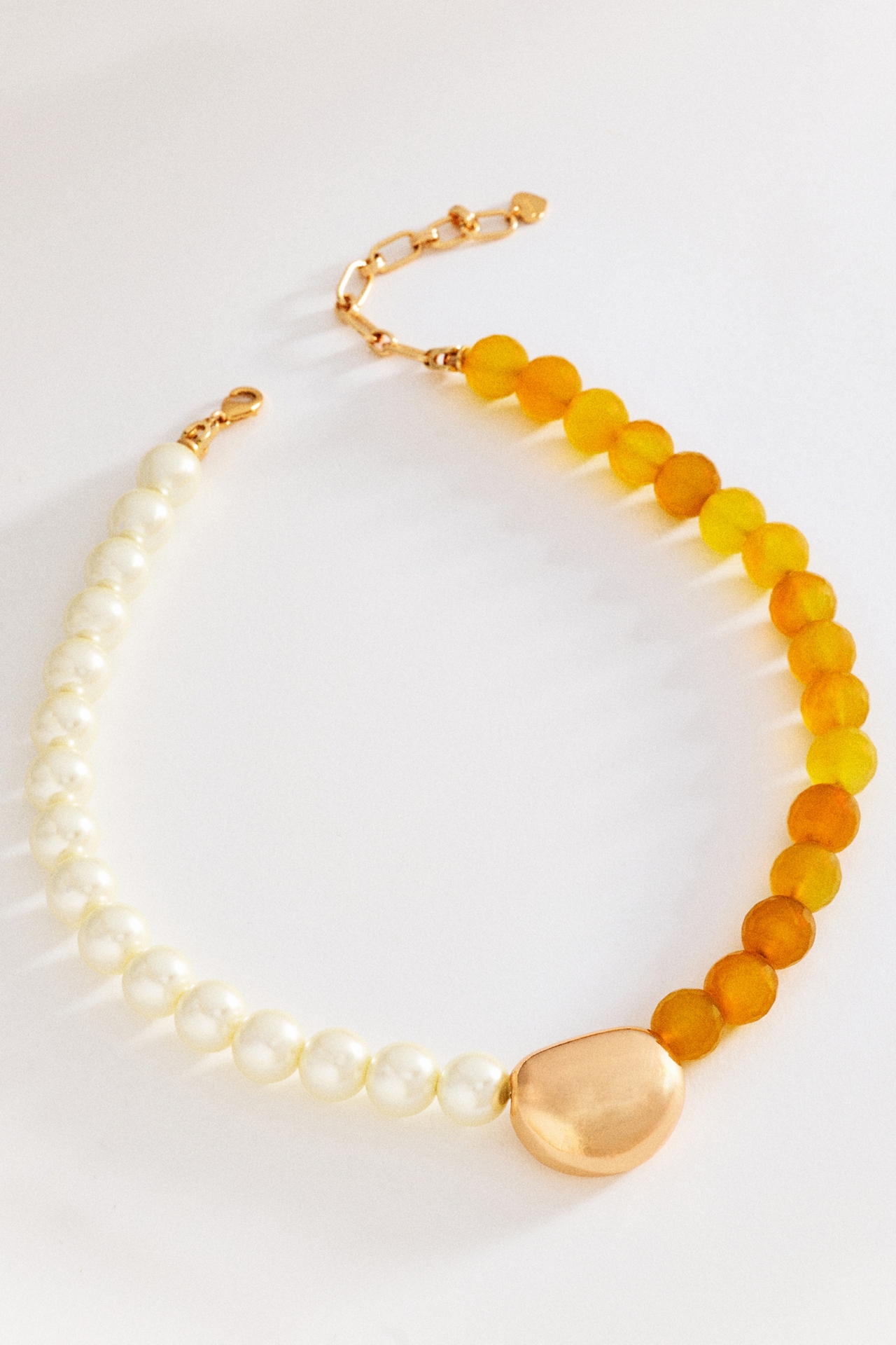 Two-Tone Beaded Pearl Necklace