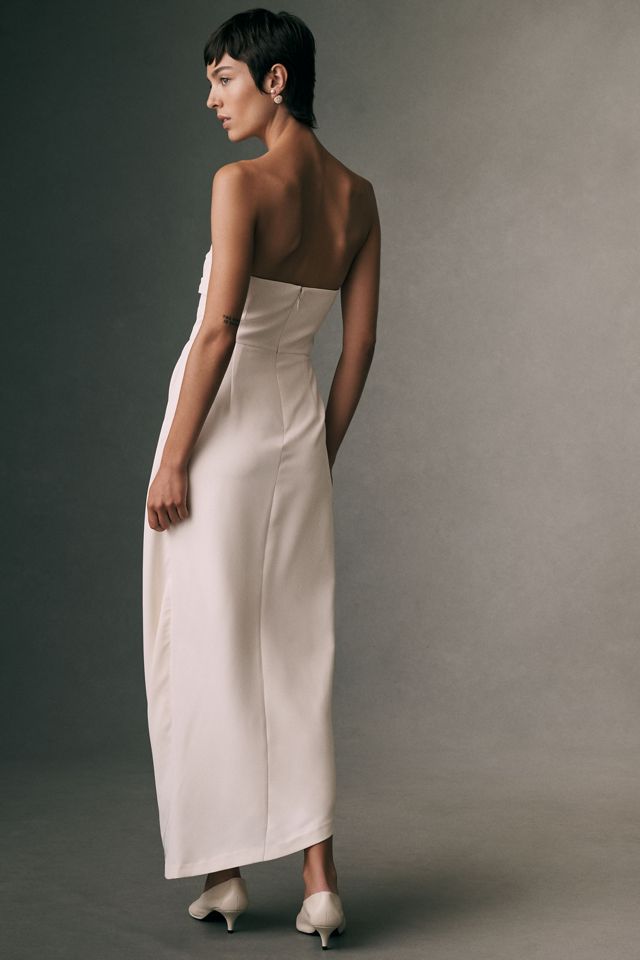BHLDN Strapless Draped Maxi Dress #3