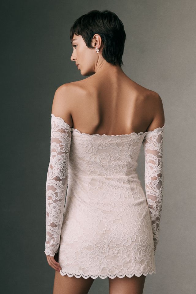 BHLDN Lace Off-The-Shoulder Mini Dress #3