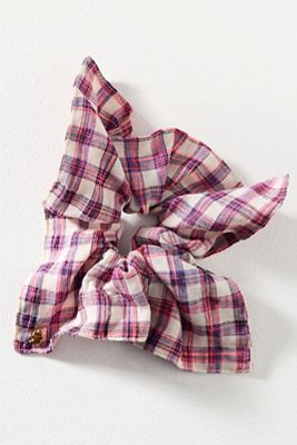 Lele Sadoughi Square Plaid Scrunchie