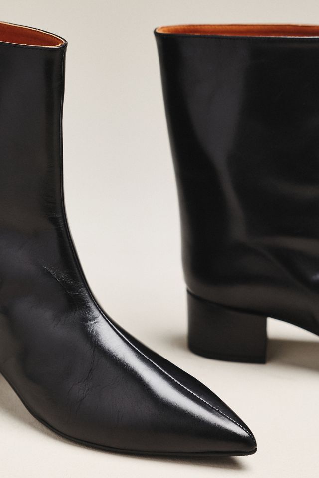 Maeve Leather Pointed-Toe Block Heel Boots #2