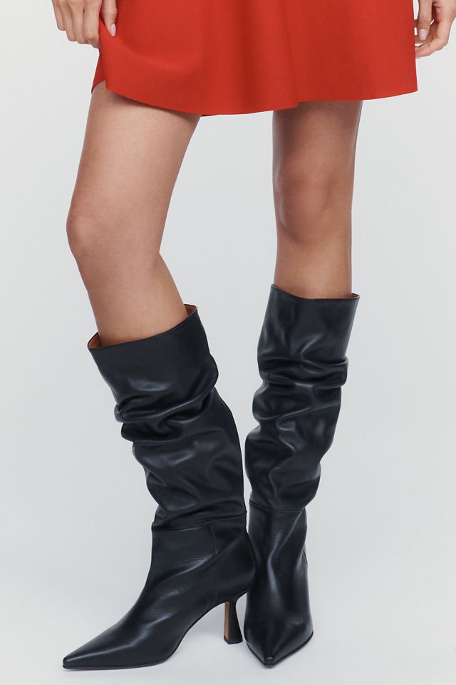 By Anthropologie Ruched Kitten-Heel Tall Boots #1