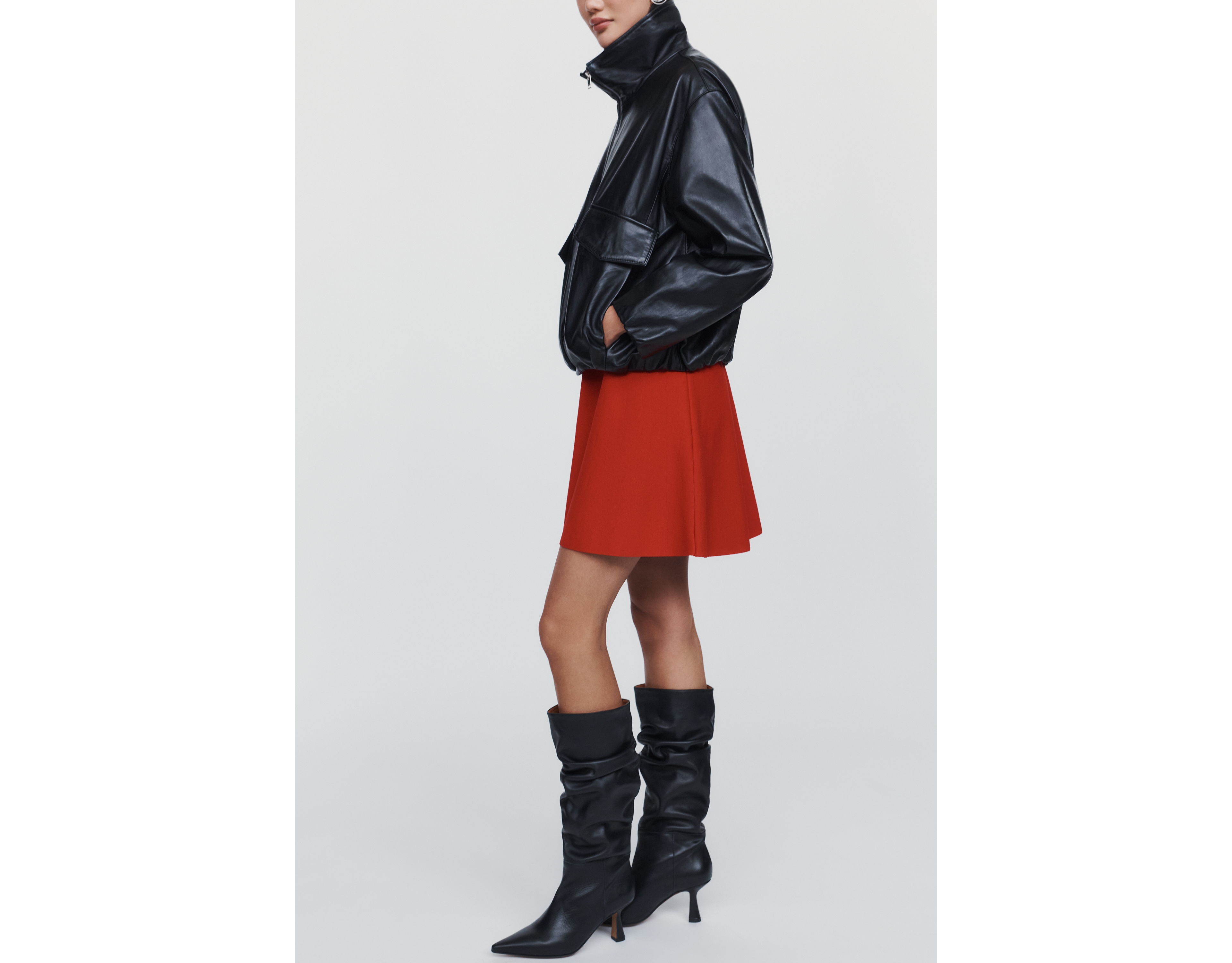 By Anthropologie Ruched Kitten-Heel Tall Boots