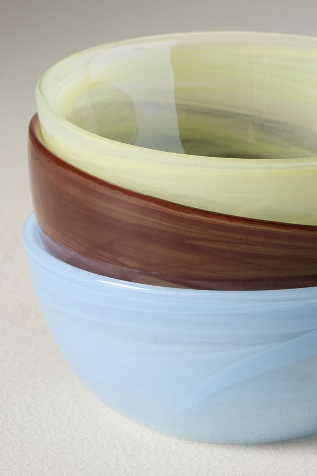 Luna Swirled Glass Nut Bowls, Set of 3 #2