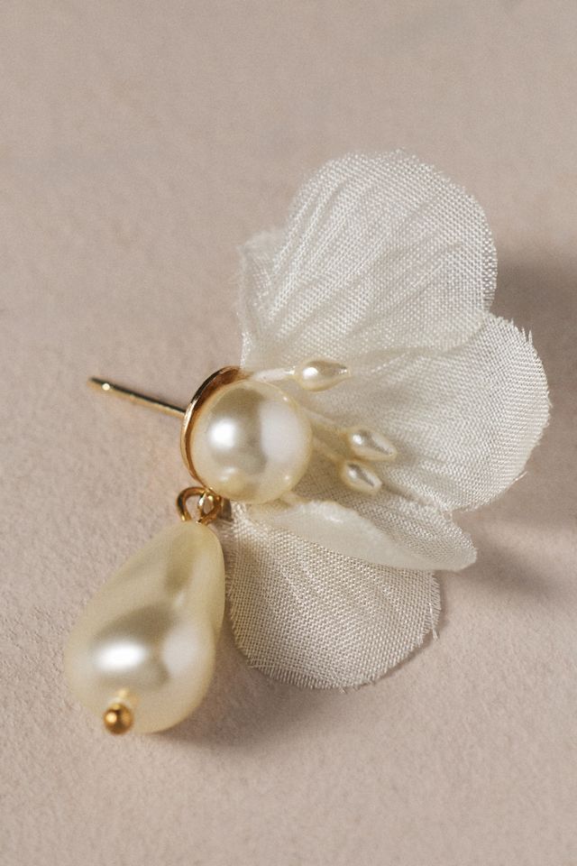 Twigs & Honey Silk Petal Baroque Pearl Earrings #1