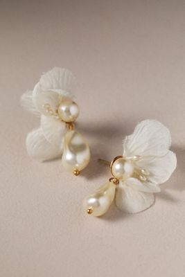 Twigs & Honey Silk Petal Baroque Pearl Earrings
