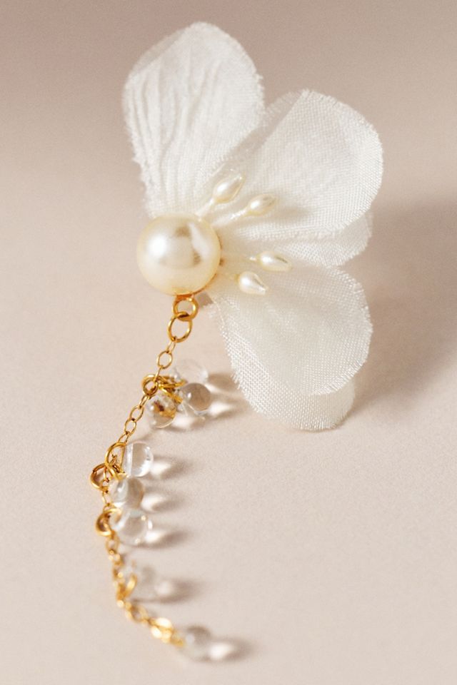 Twigs & Honey Silk Petal Crystal Dangling Earrings #2