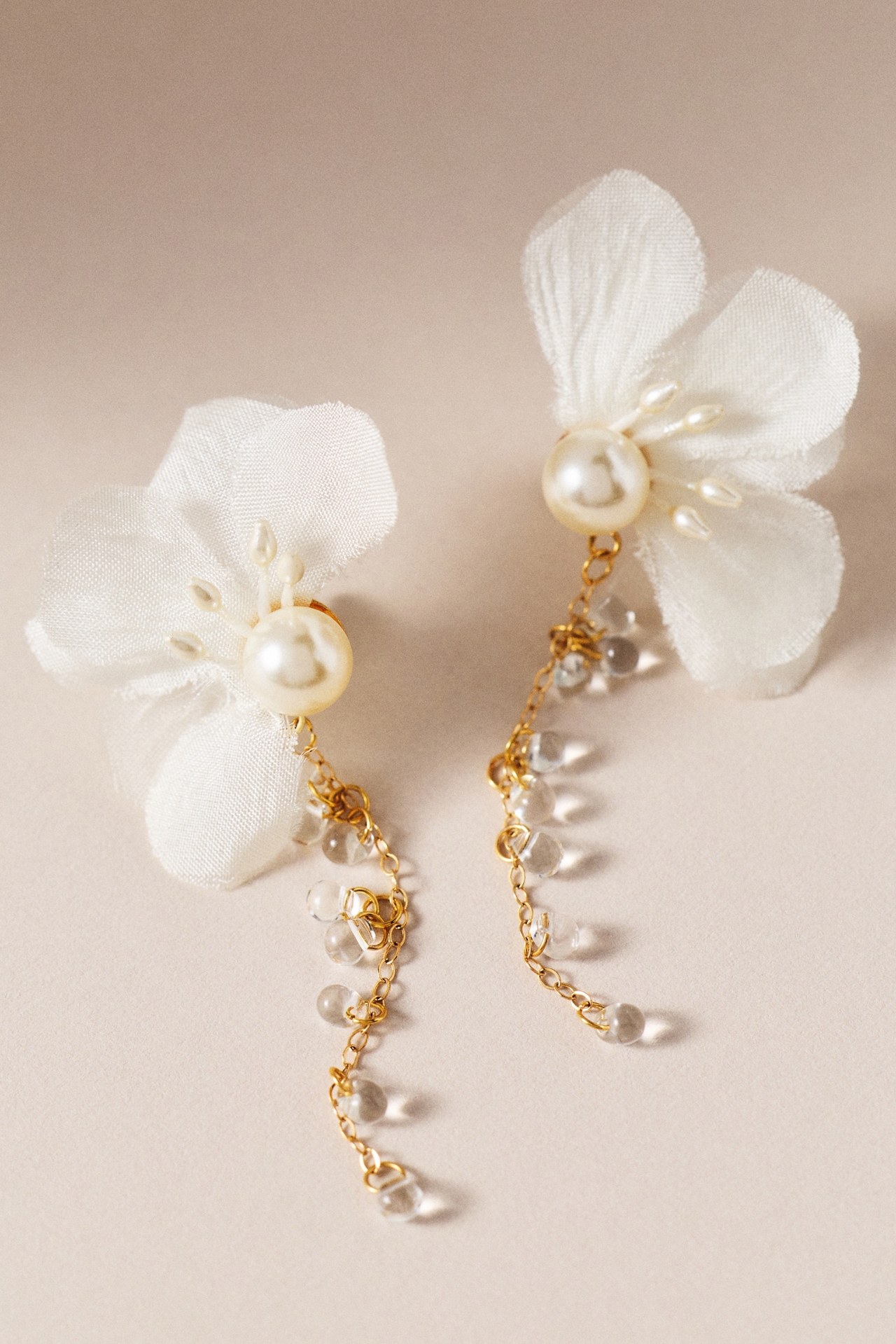 Twigs & Honey Silk Petal Crystal Dangling Earrings