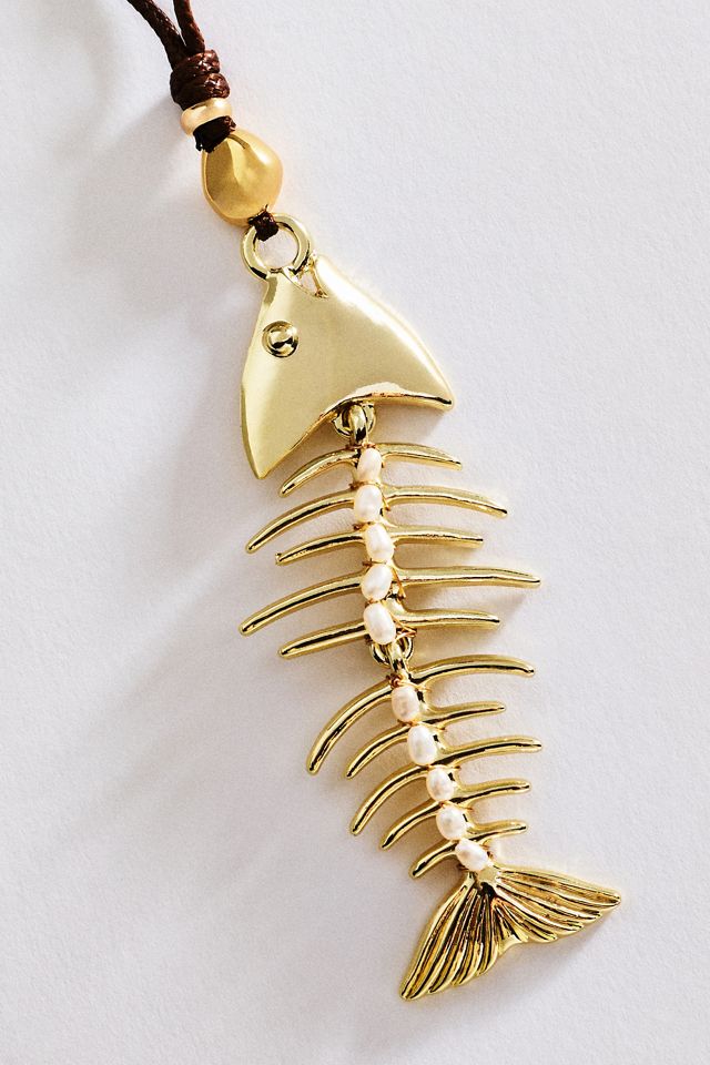 Fish Pendant Cord Necklace #2