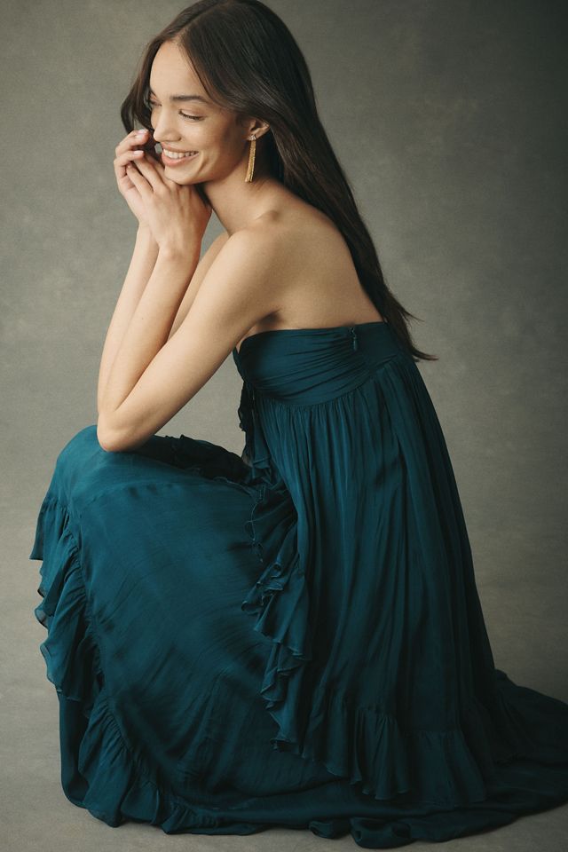 Rococo Sand Strapless Ruffle Maxi Dress #3