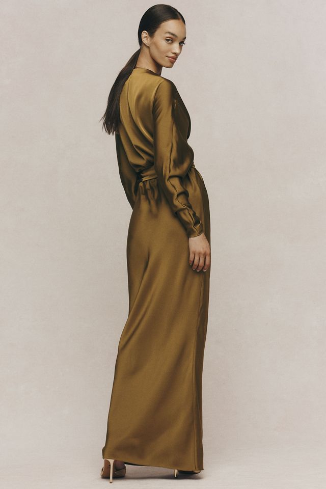 Rococo Sand Dolman-Sleeve Plunge Maxi Dress #2