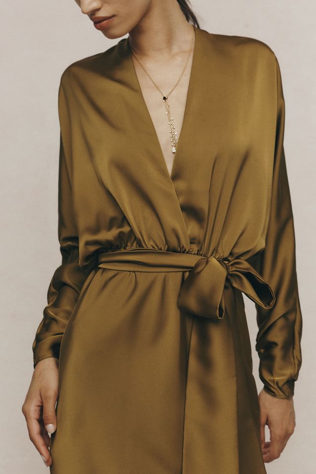 Rococo Sand Dolman-Sleeve Plunge Maxi Dress #3