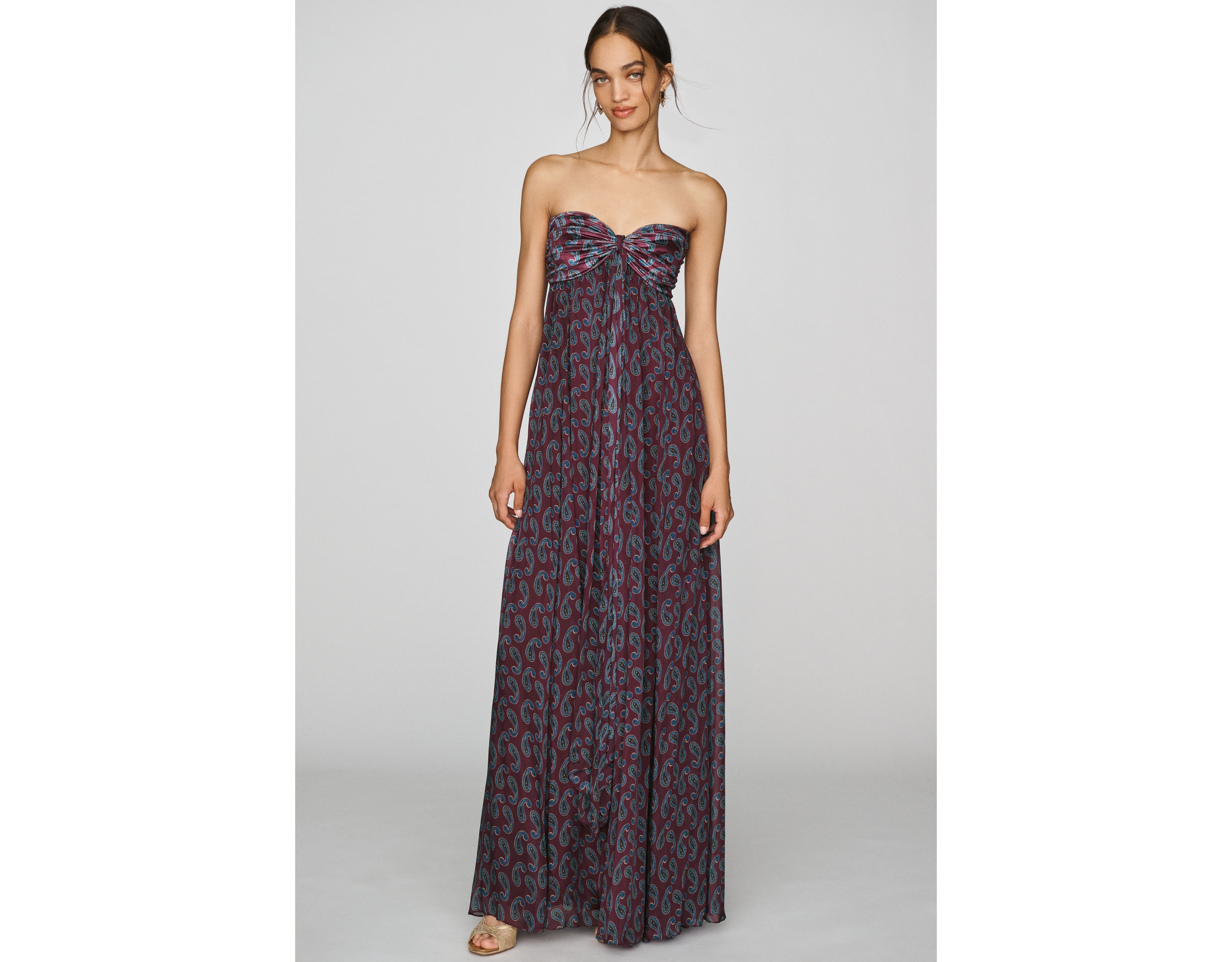 Rococo Sand Ruched Draped Maxi Dress