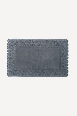 Cotton Floral Woven Cutwork Bath Mat