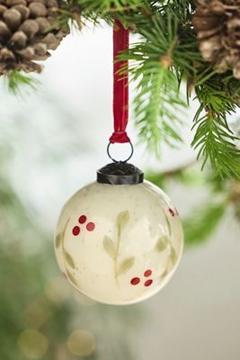Berry + Sprig Glass Globe Ornament