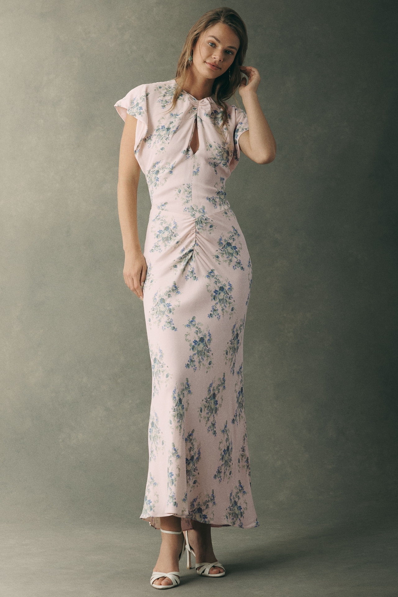 BHLDN Flutter-Sleeve Maxi Dress
