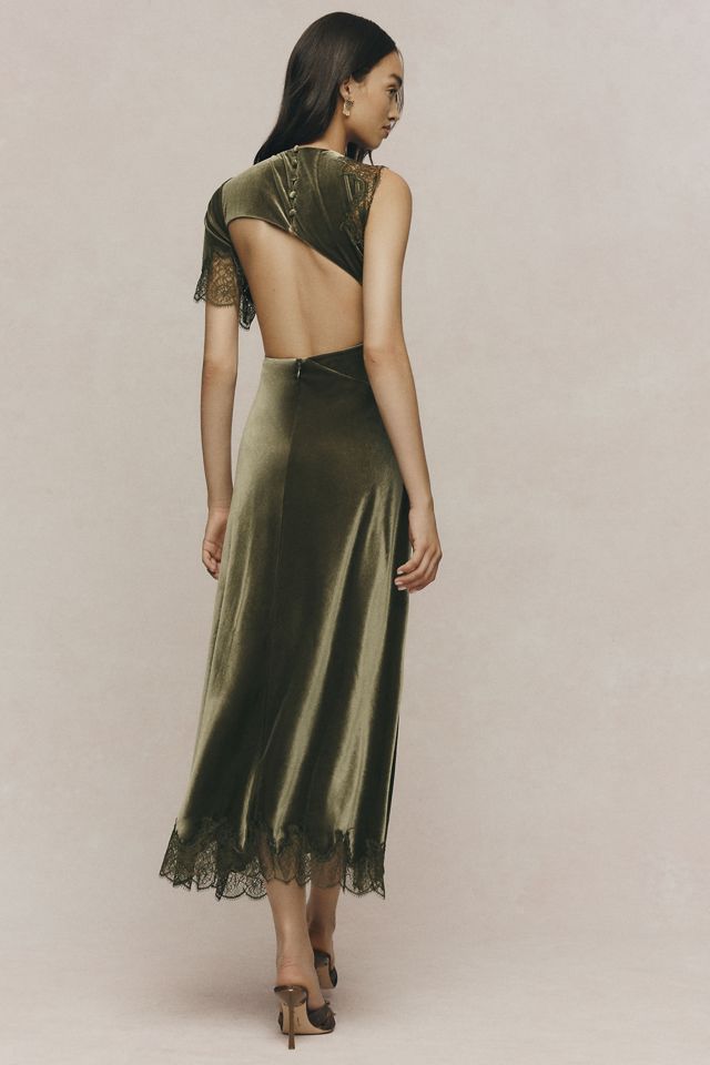 BHLDN Short-Sleeve Velvet Maxi Dress #2