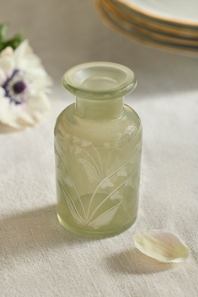 Etched Glass Jar Bud Vases, Set of 2 #1