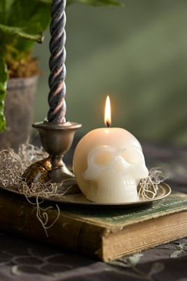 White Skull Candle