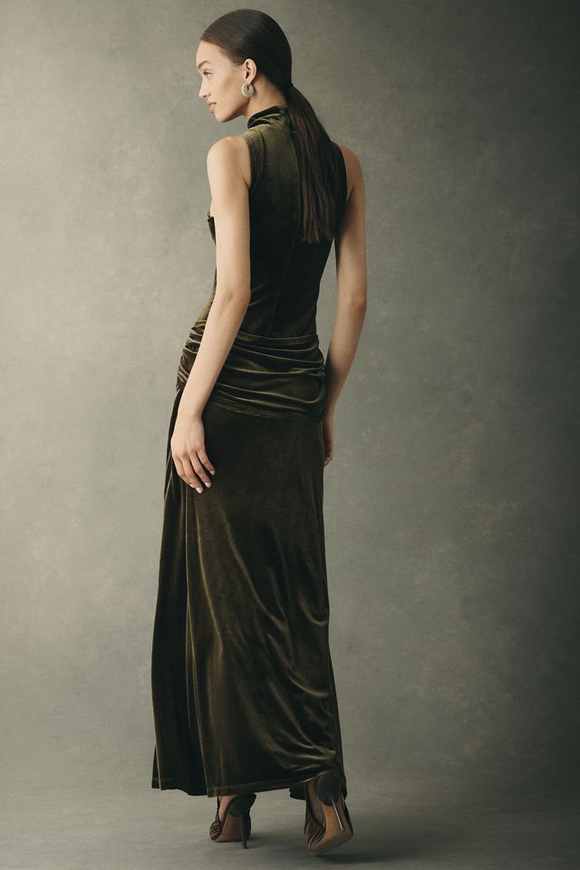 BHLDN Swoop Velvet Maxi Dress #2