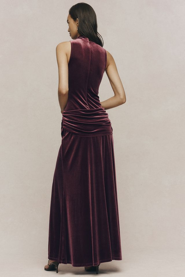 BHLDN Swoop Velvet Maxi Dress #2