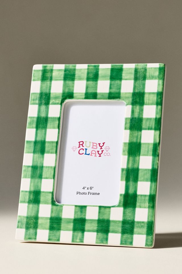 Ruby Clay Ceramic Gingham Frame #1