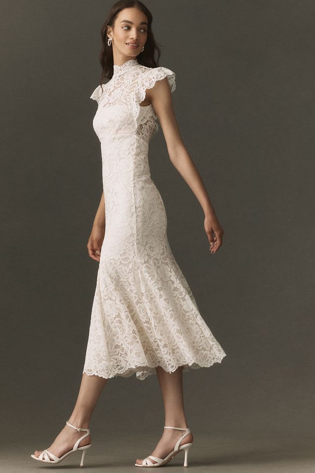 BHLDN Lace Fit-and-Flare Midi Dress #3