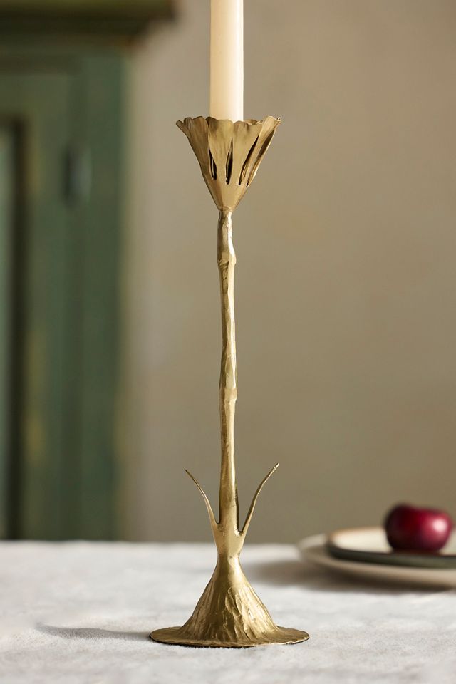 Gold Floral Taper Holder #2