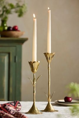 Gold Floral Taper Holder