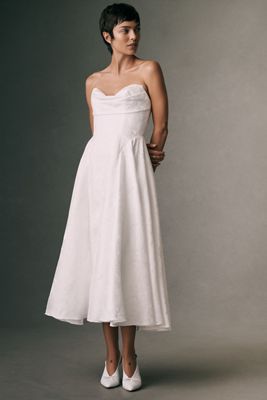 Exclusive: Jenny Yoo x Anthropologie Weddings Romina Strapless Jacquard Wedding Gown