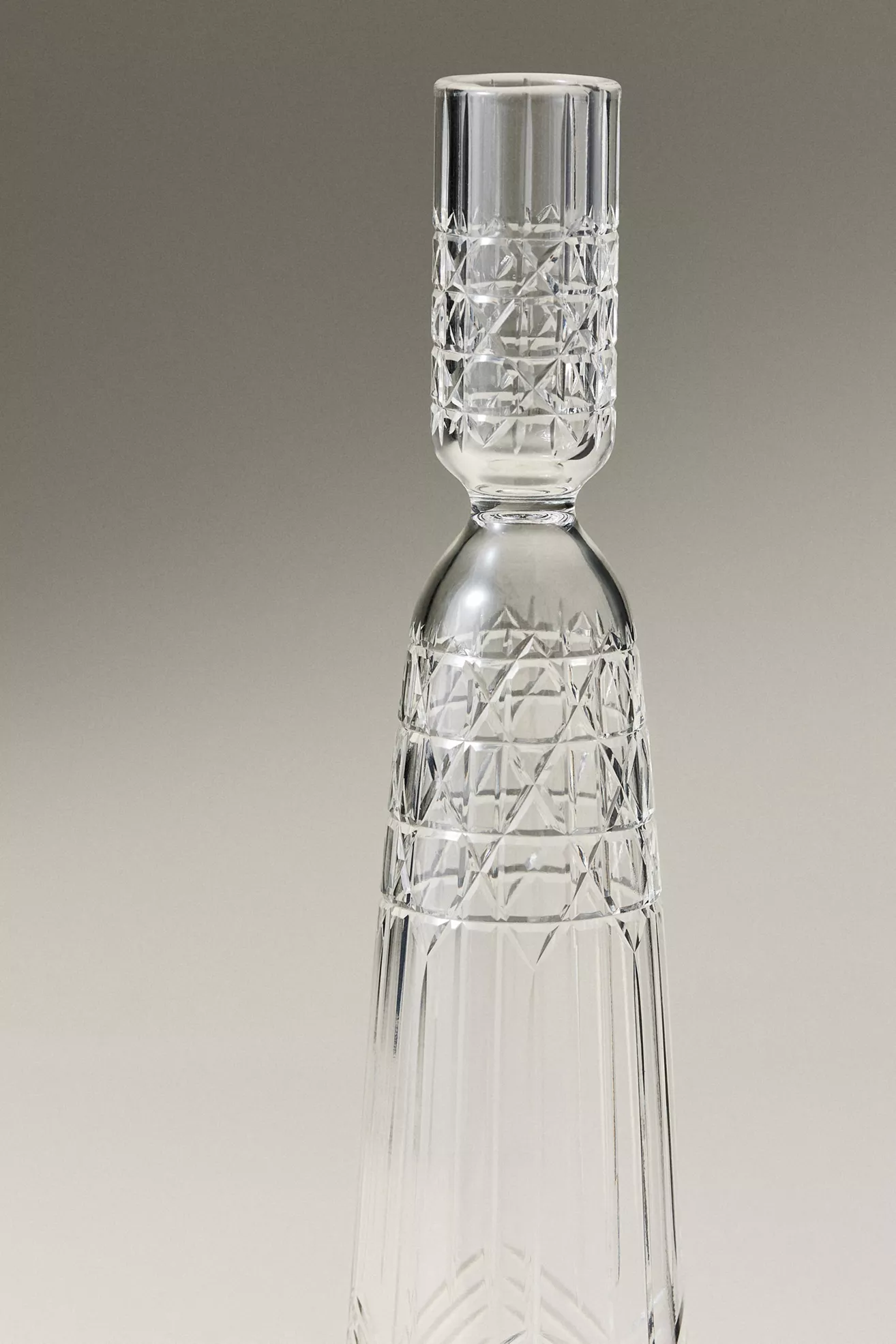 Pressed Glass Etched Candle Holder - thumbnail 5
