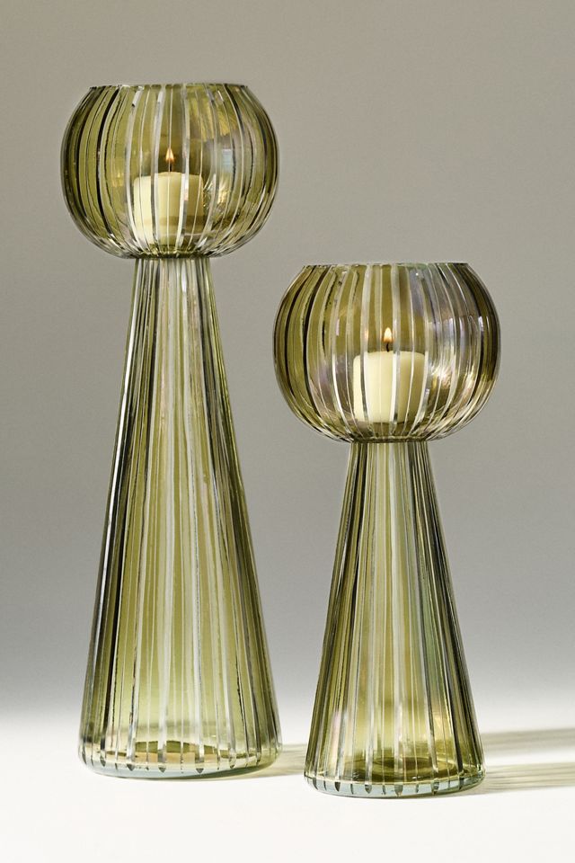 Elysian Gerippter Sockel Glas Votivkerzenhalter #1