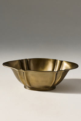 Anthropologie Metal Copper Bowl In Gold