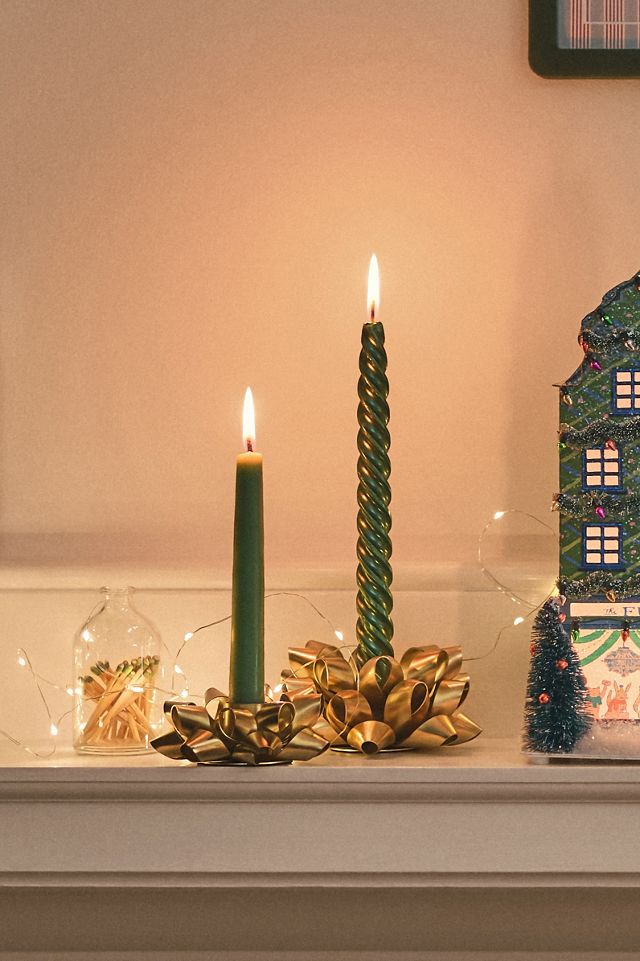 Present Bow Gold Candle Holder #3