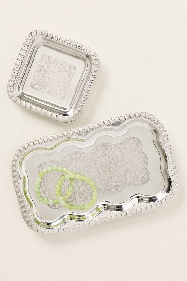 Fleur Etched Silver Trinket #1