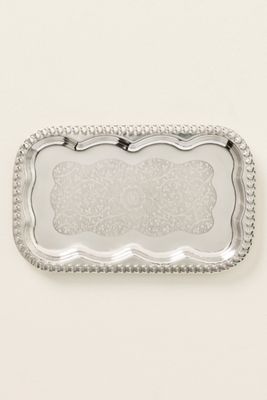 Fleur Etched Silver Trinket
