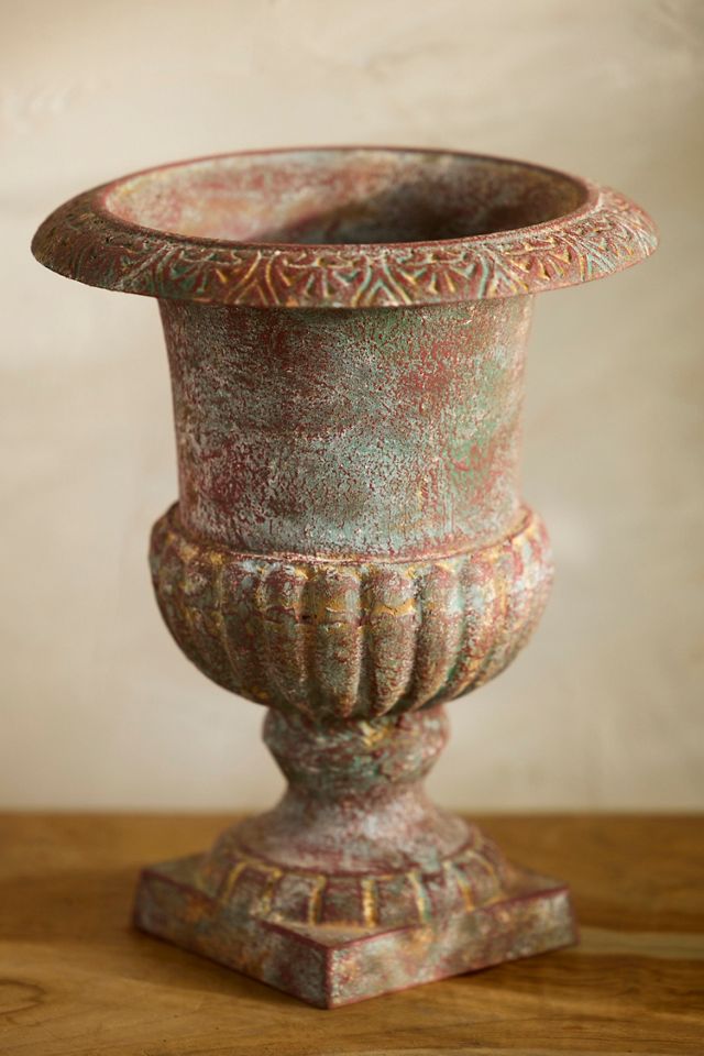 Ornate Cast Iron Urn Planter #3