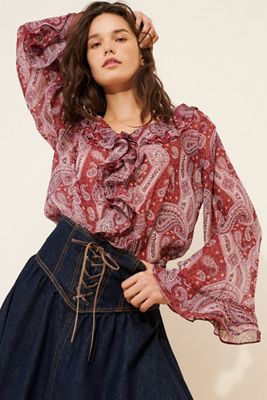 Pinnacle By Shruti Sancheti Paisley Printed Ruffled Blouse