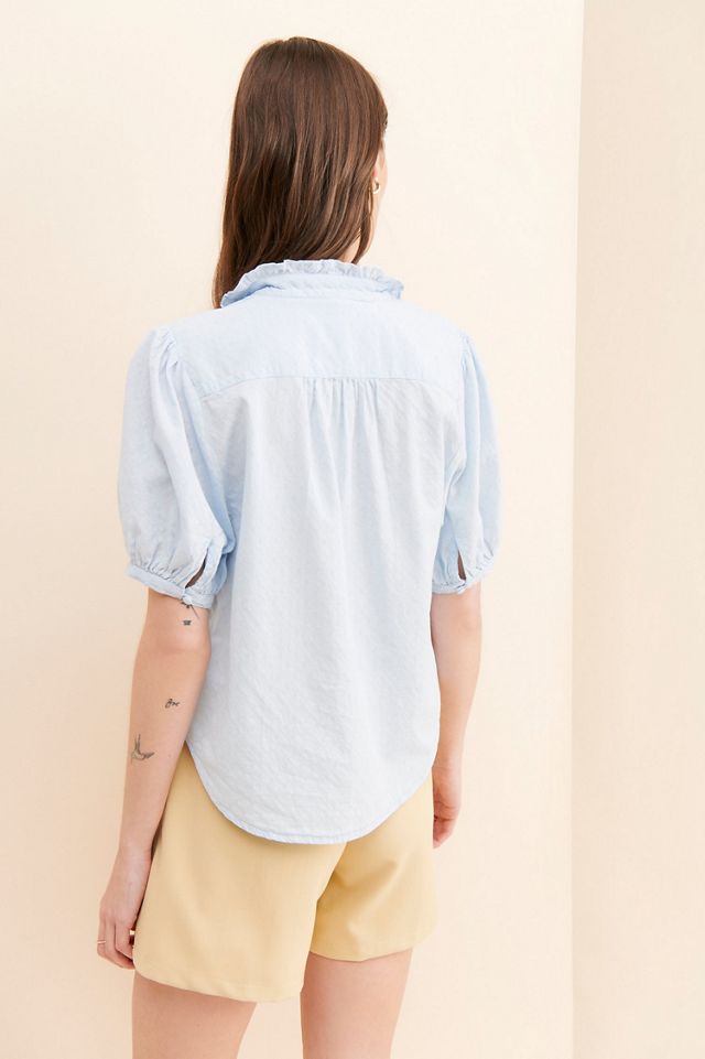 Plunge Collared Blouse #1